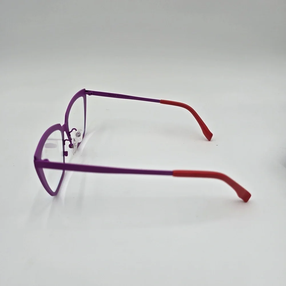 Fonex Titanium Eyeglass Frames Cat Eye Women 56-17-150 Purple Blue Red W/ Case‎